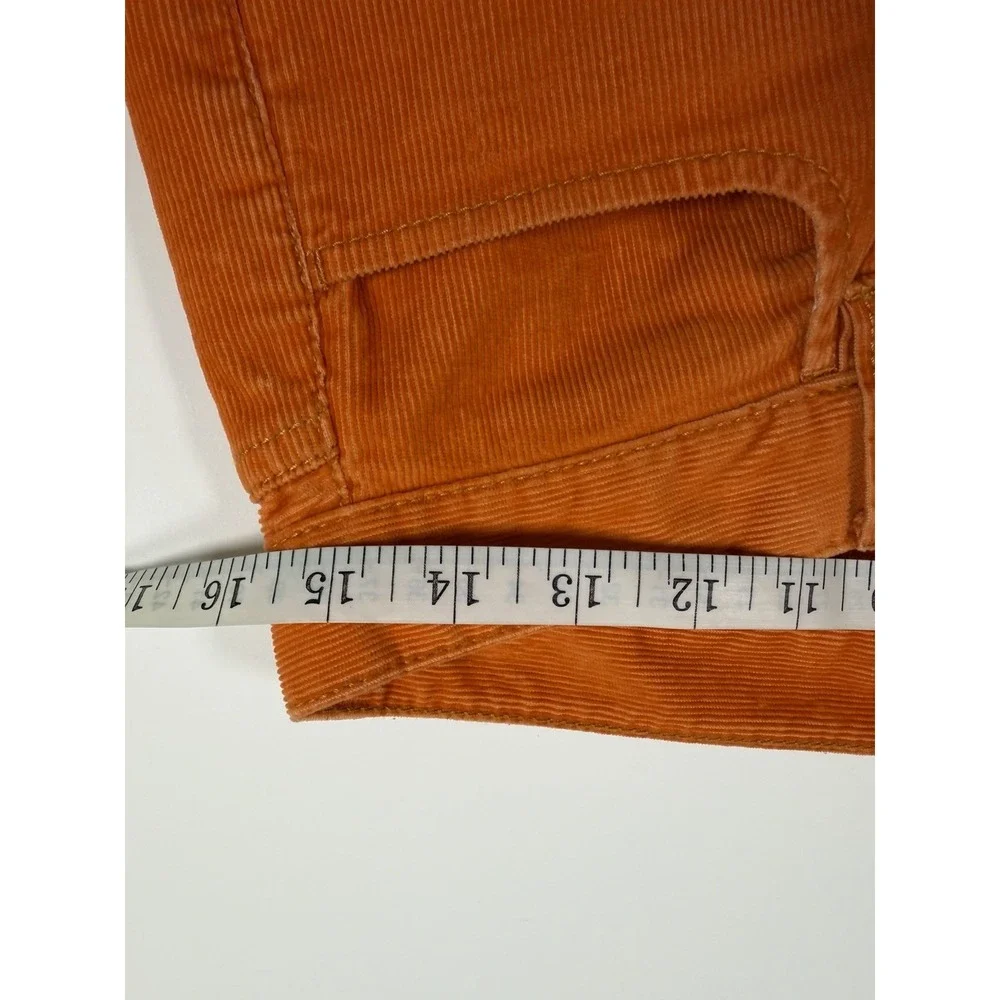 J.CREW Corduroy Pants Women's Sz 28R City Fit Orange Stretch